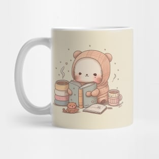 Cute Reading Companion - Kawaii Character Design for Book Lovers and Bibliophiles Mug